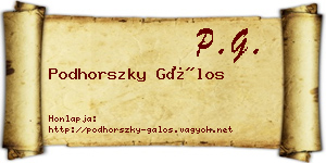 Podhorszky Gálos névjegykártya